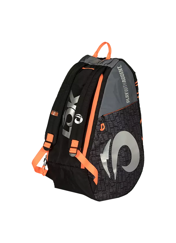 RACKET BAG LÕK GEN 2 BLACK, GREY, AND ORANGE